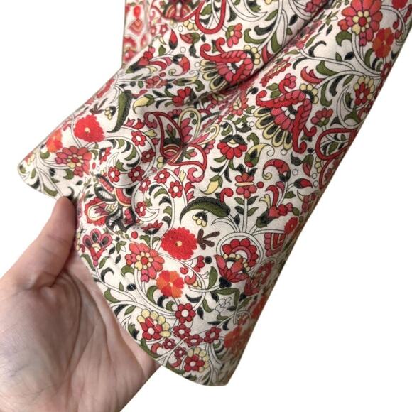 Charter Club Cotton Off White Tank  Red/Green Paisley Floral Print - Picture 3 of 4